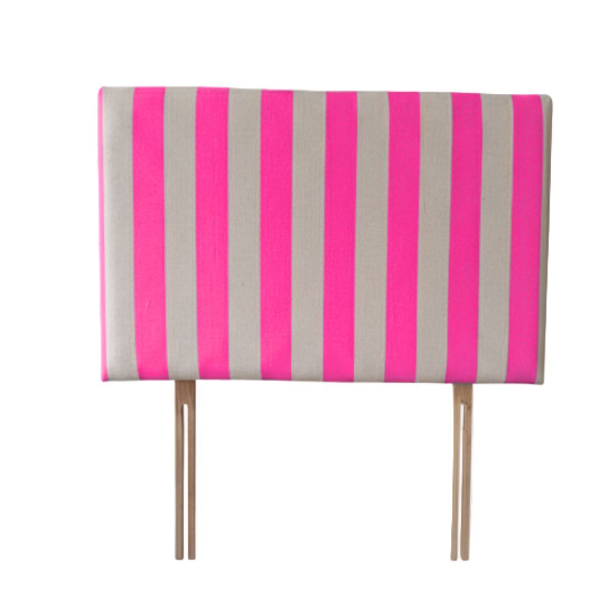Hand-painted Upholstered Linen Headboard in Stripe print Single size