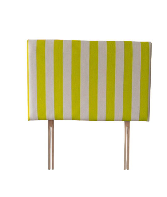 Hand-painted Upholstered Linen Headboard in Stripe print Single size