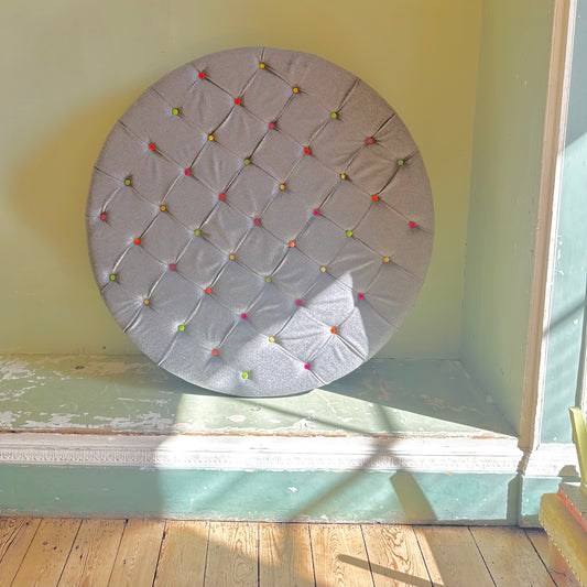 Upcycled Upholstered Circular Colour Coffee Table in Recycled Wool