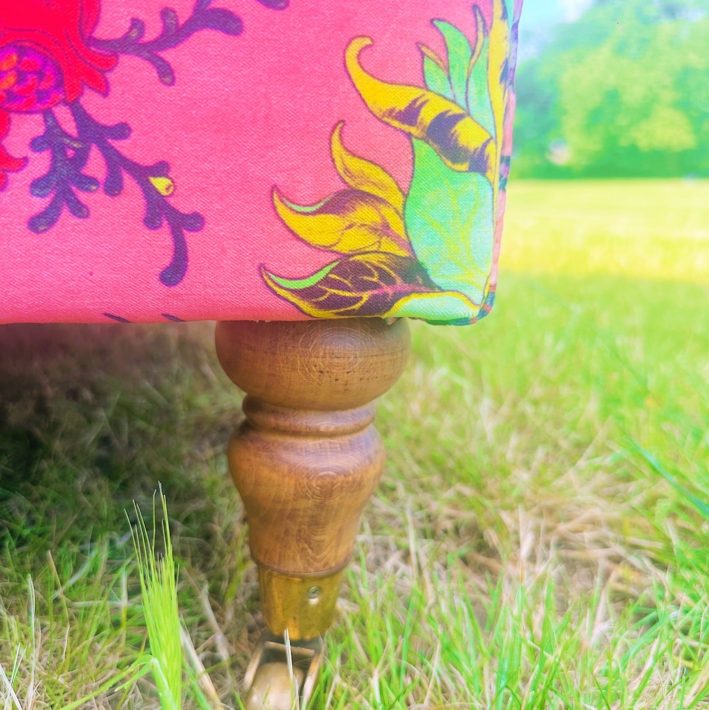 "Wild" Upholstered Footstool in House of Hackney 'Artemis' Velvet