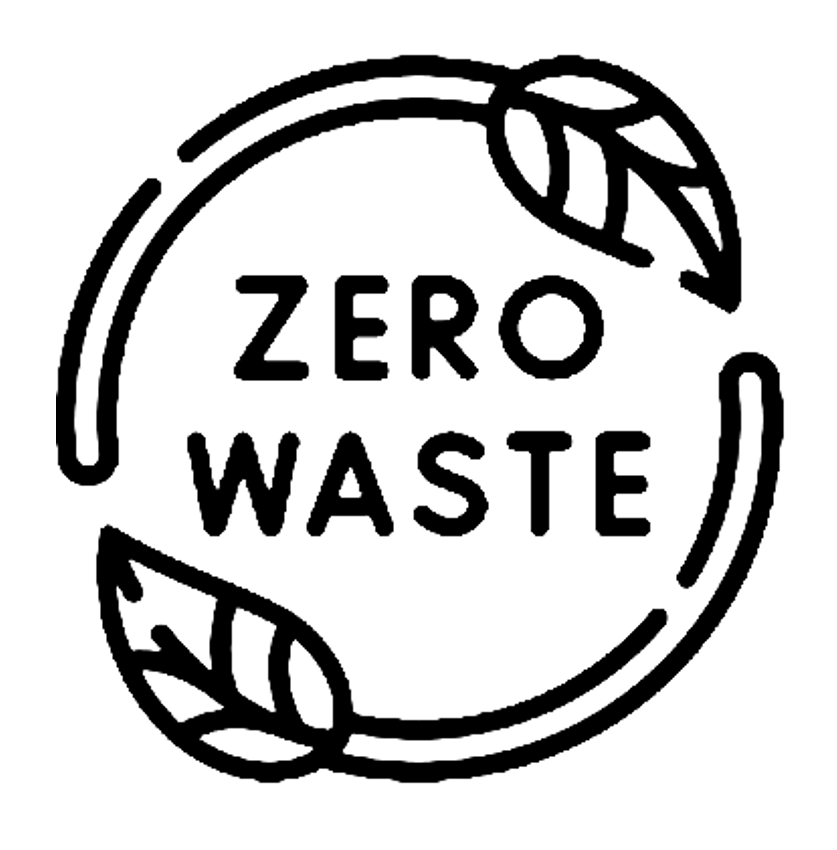 Zero Waste logo with leaves on a white background