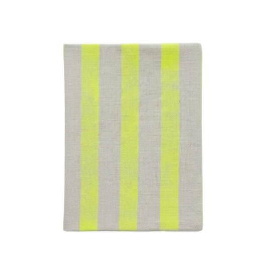 Upcycled A5 Notebook using reused coffee cups & Repurposed Linen Off-cut "Embrace Your Stripes" print