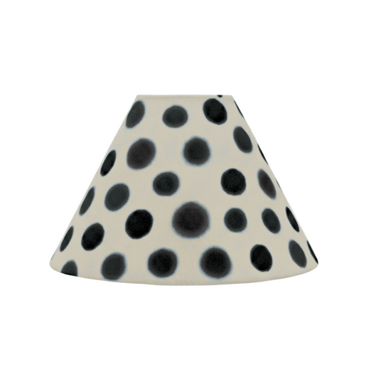 Hand-painted Upcycled Linen Sustainable Lampshade in Polka Dot print Medium
