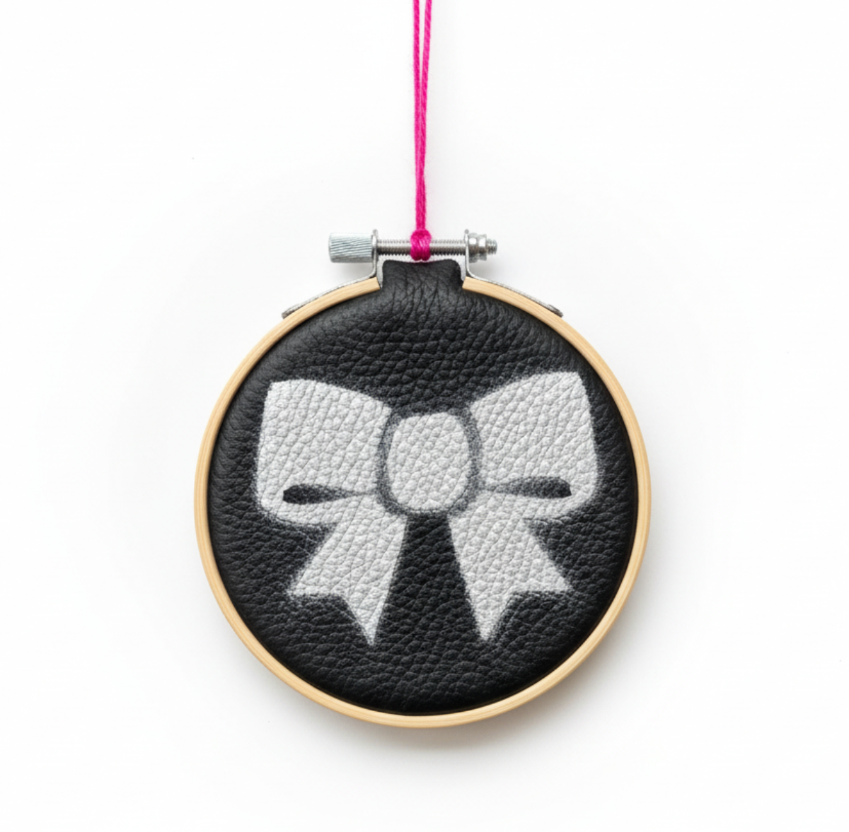 Upcycled Leather Christmas Tree Decoration Hoop