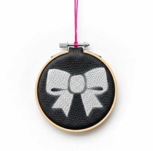 Upcycled Leather Christmas Tree Decoration Hoop