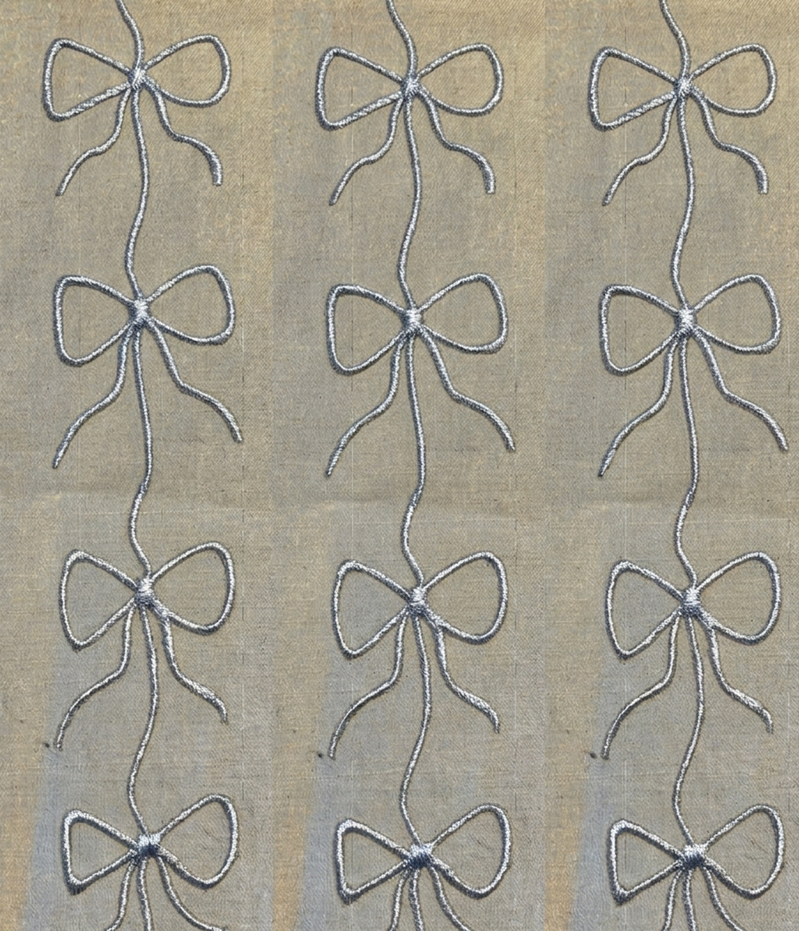 Hand-Painted Bow print sustainable Linen Table Runner