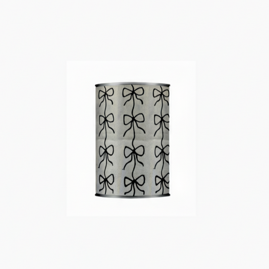 Upcycled & Repurposed Linen Tin Holder in 'Bow' Christmas print