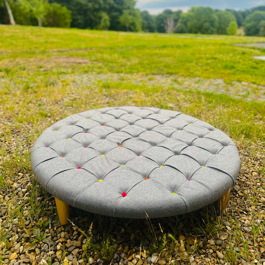 Upcycled Upholstered Circular Colour Coffee Table in Recycled Wool