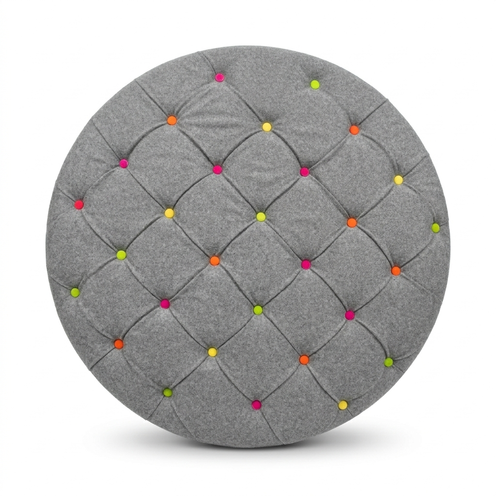 Upcycled Upholstered Circular Colour Coffee Table in Recycled Wool