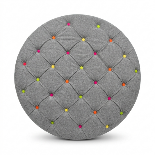 Upcycled Upholstered Circular Colour Coffee Table in Recycled Wool