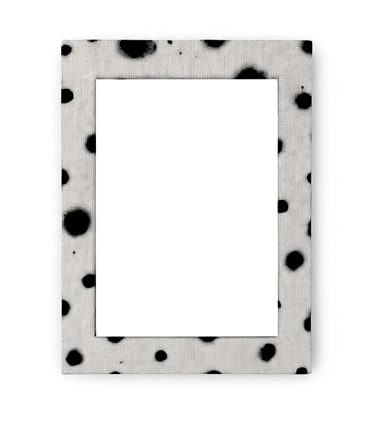 Upcycled Polka Dot Linen fabric covered Photo-Frame A3