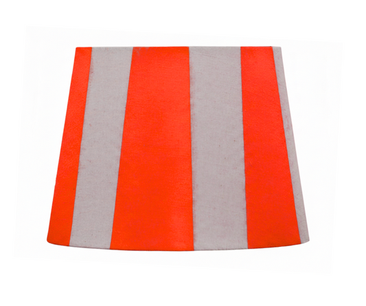 Hand-painted Upcycled Linen Sustainable Drum Lampshade in Stripe Small
