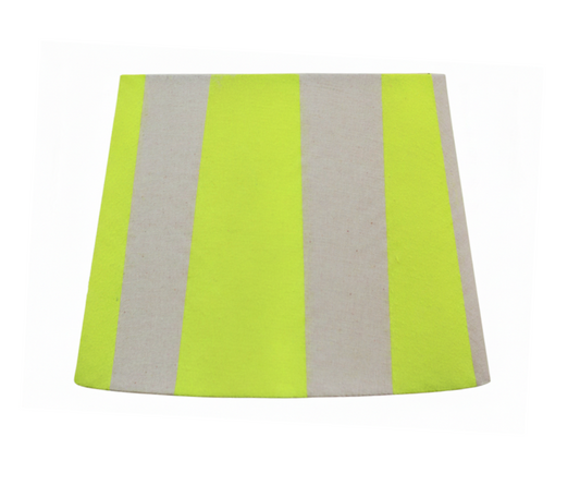 Hand-painted Upcycled Linen Sustainable Drum Lampshade in Stripe Medium