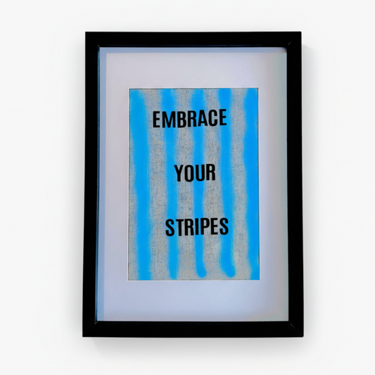 Embrace Your Stripes: A3 Hand-Illustrated Off-Cut Linen Wall Hanging Print