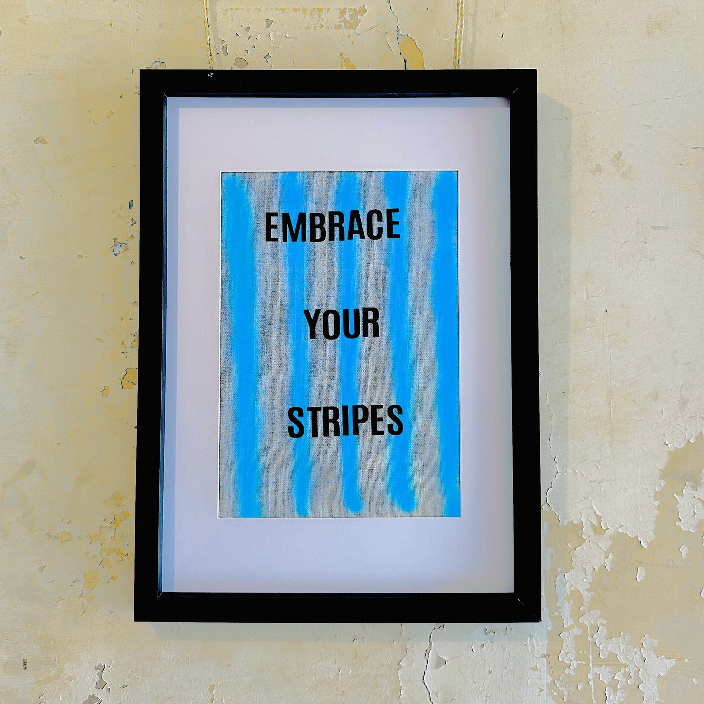 Embrace Your Stripes: A3 Hand-Illustrated Off-Cut Linen Wall Hanging Print