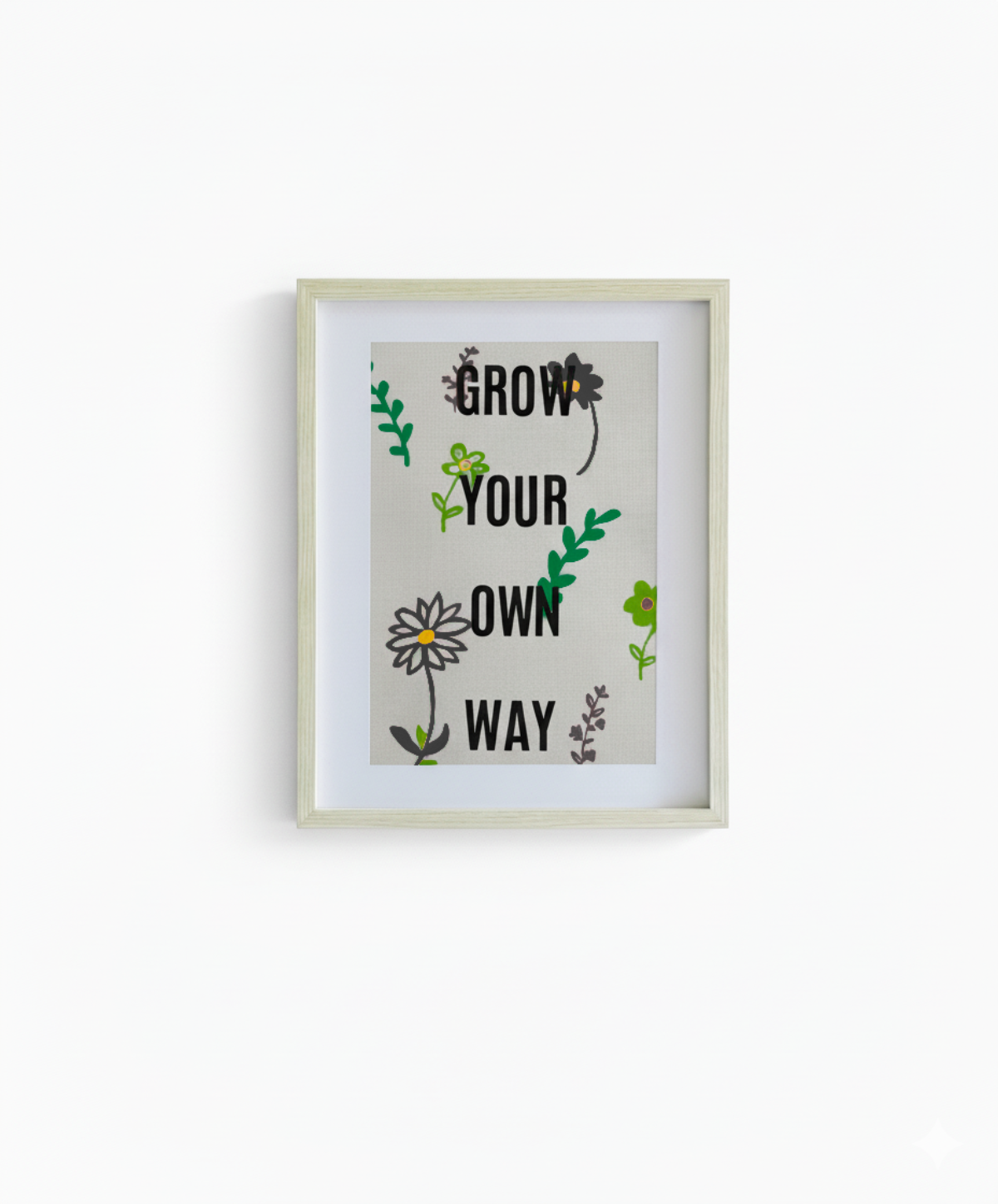 Grow your Own Way: A4 Hand-Illustrated Linen Wall Hanging Print