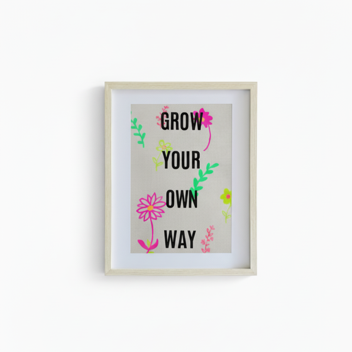 Grow your Own Way: A4 Hand-Illustrated Linen Wall Hanging Print