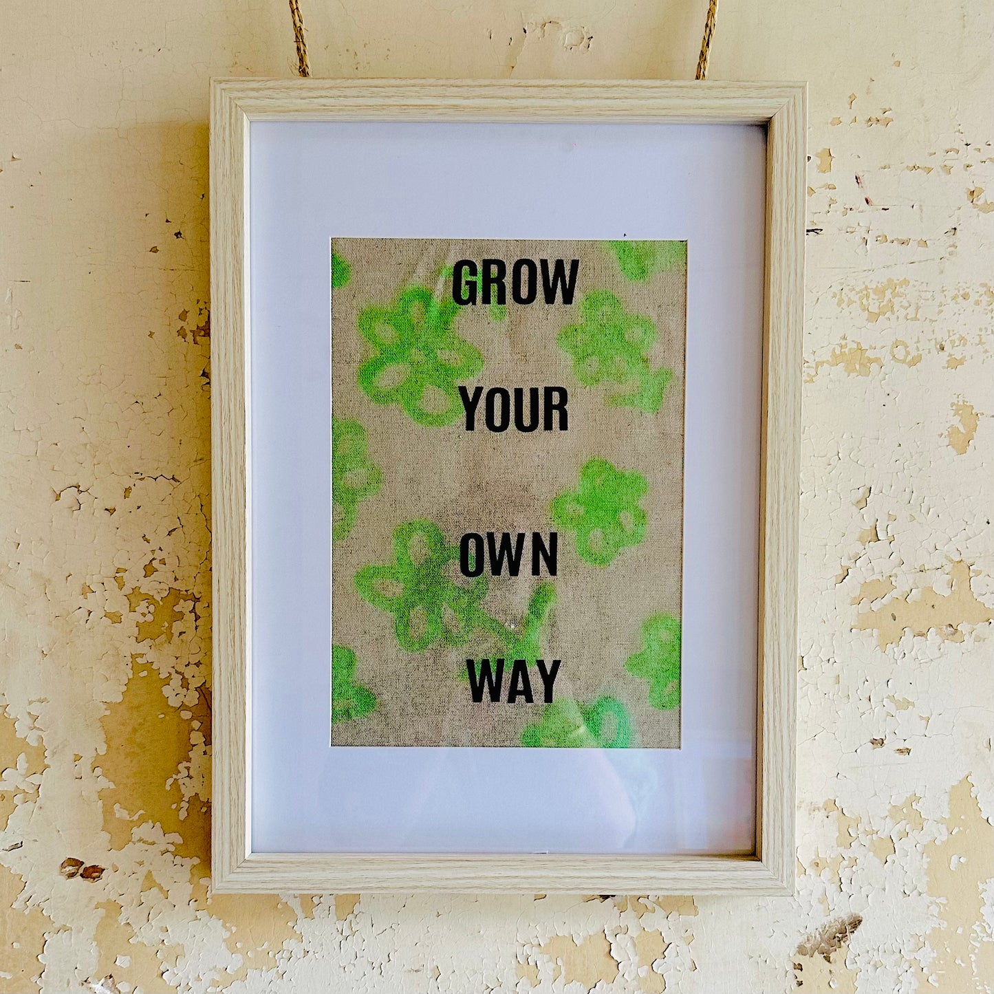 Grow your Own Way hand-illustrated Linen Wall Hanging