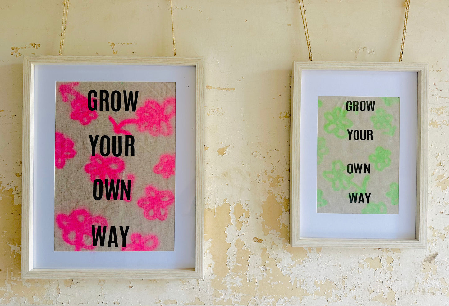 Grow your Own Way hand-illustrated Linen Wall Hanging
