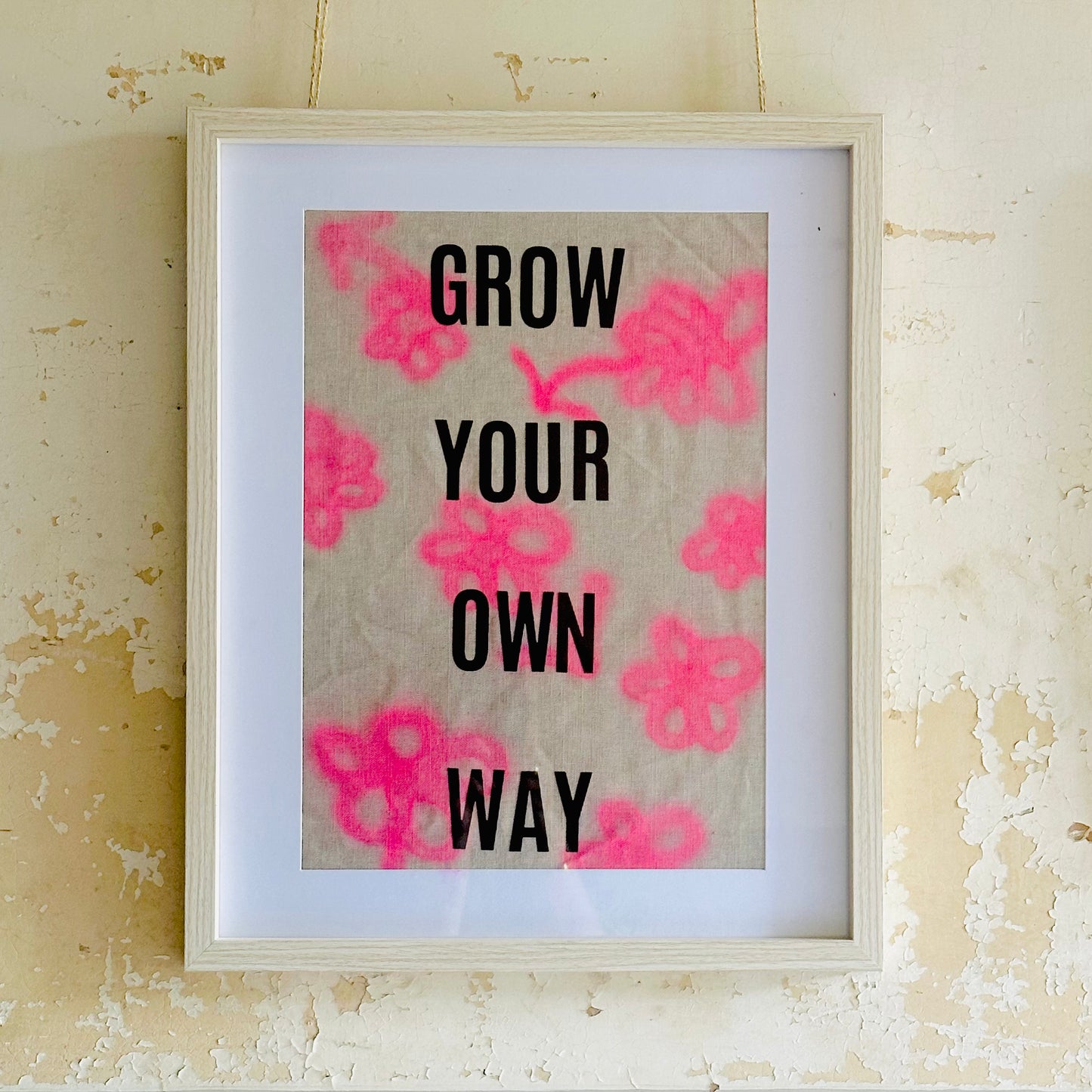 Grow your Own Way hand-illustrated Linen Wall Hanging