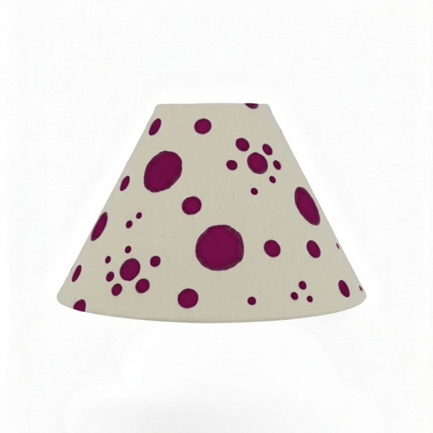 splatter design polka dot linen lampshade in burgandy