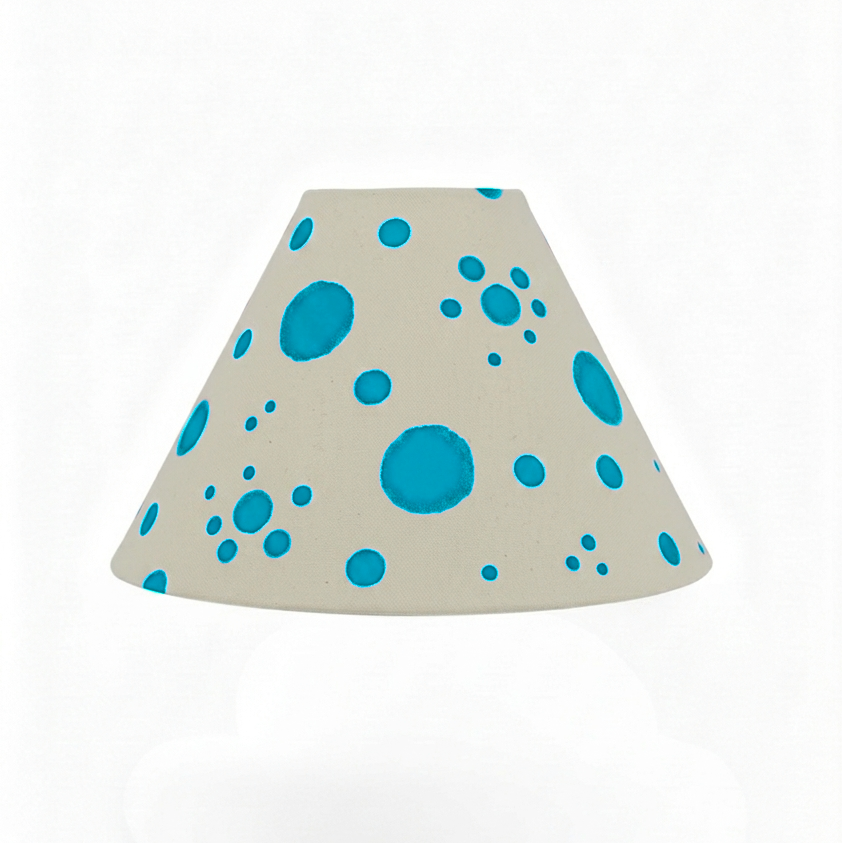 splatter design polka dot linen lampshade in bright blue 