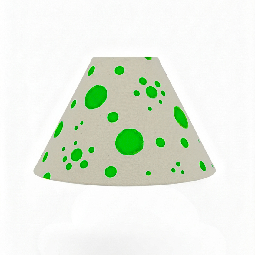 splatter design polka dot linen lampshade in bright green