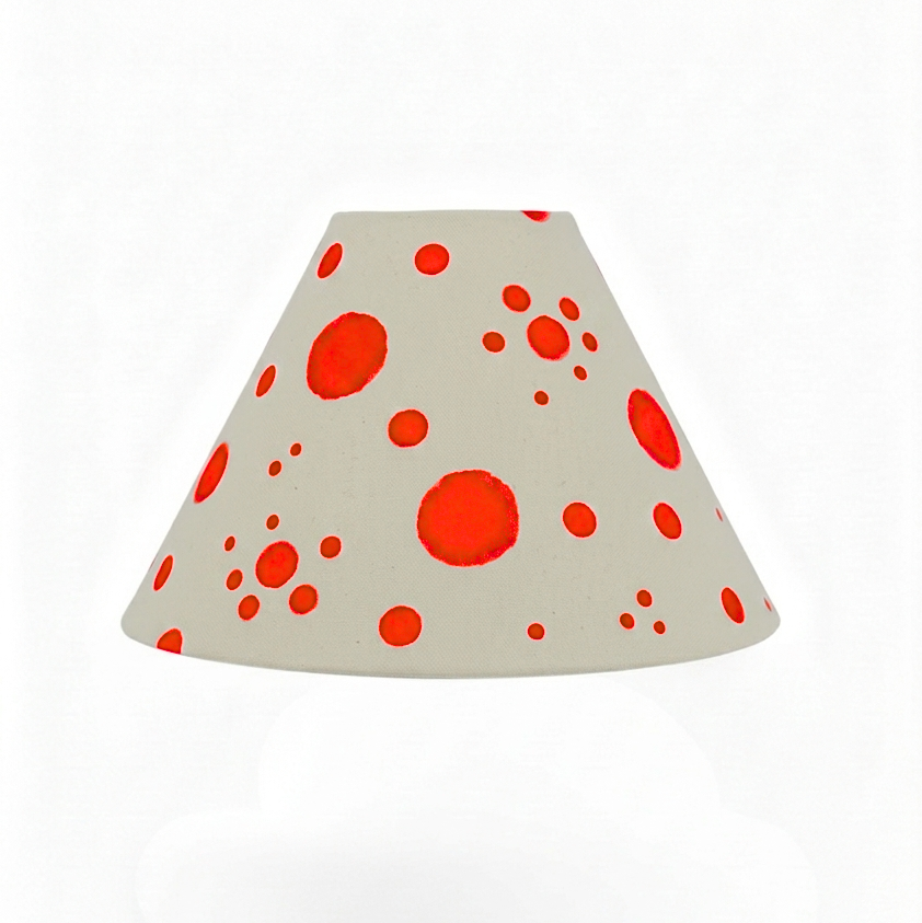 splatter design polka dot linen lampshade in bright orange