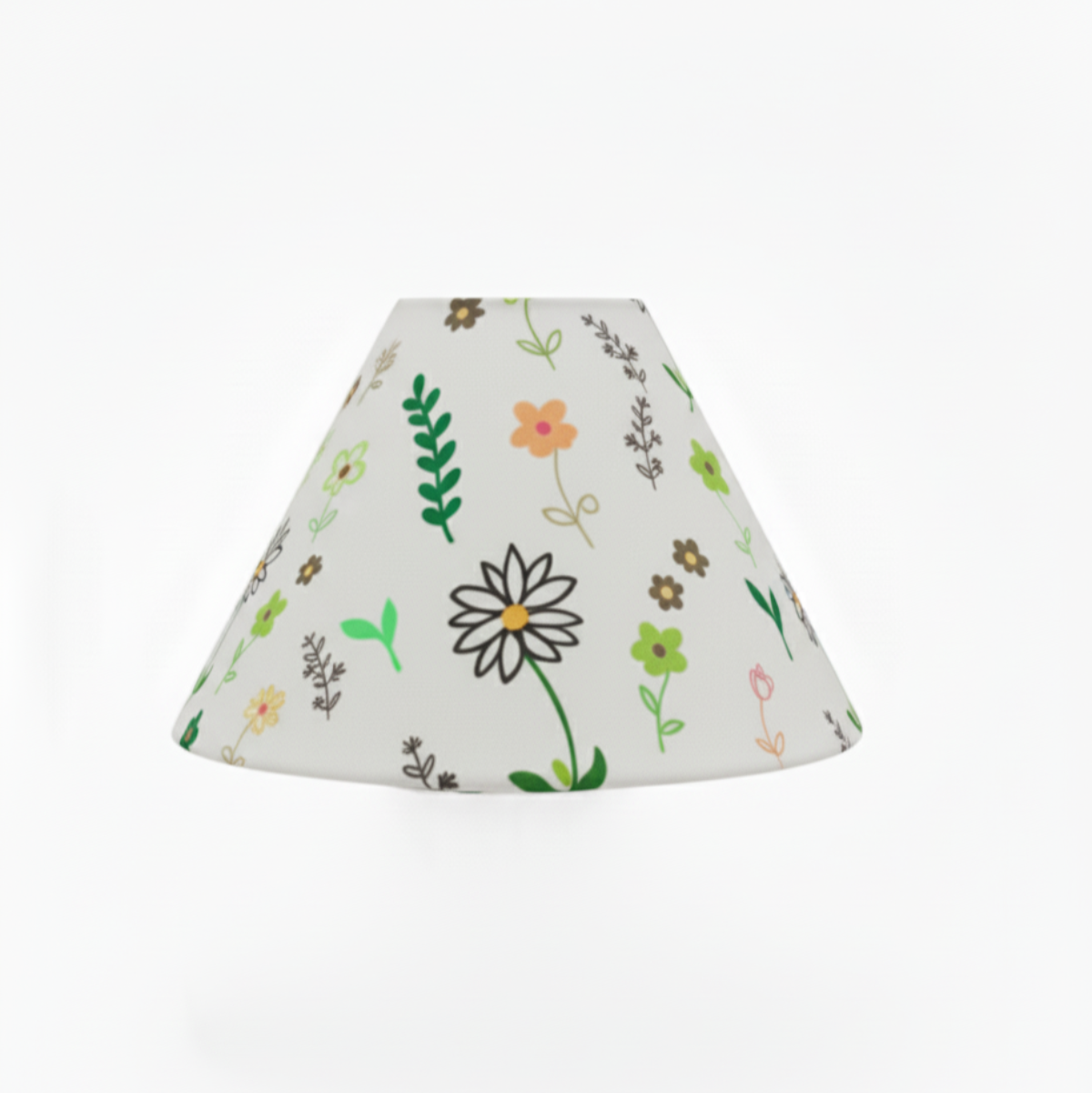 Floral patterned lampshade on a white background