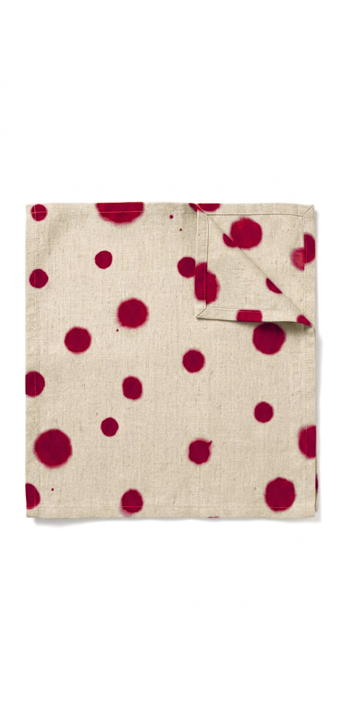 Hand-Painted Polka Dot Linen Napkins – Set of 2 (Artisan Table Linen)