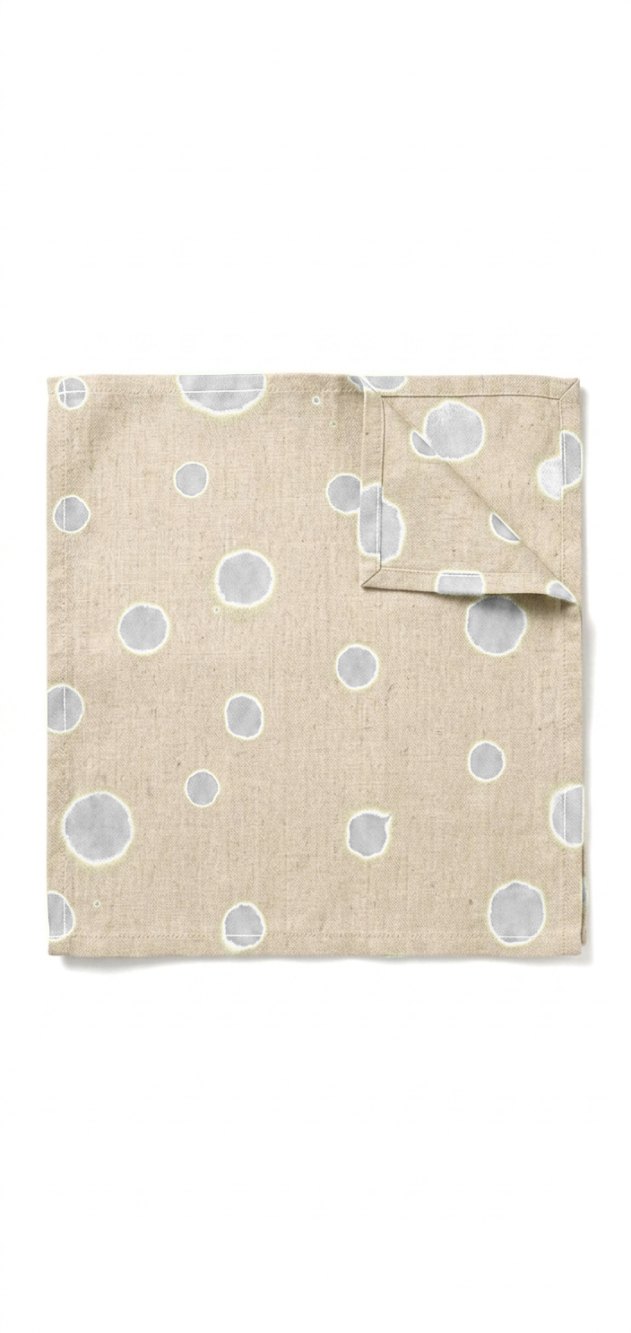 Hand-Painted Polka Dot Linen Napkins – Set of 2 (Artisan Table Linen)