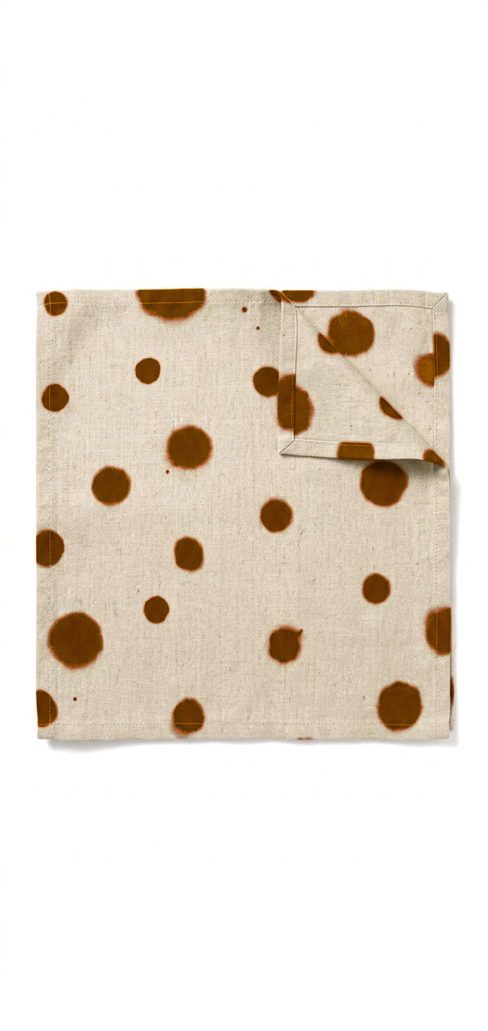 Hand-Painted Polka Dot Linen Napkins – Set of 2 (Artisan Table Linen)