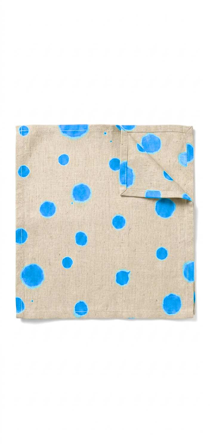 Hand-Painted Polka Dot Linen Napkins – Set of 2 (Artisan Table Linen)