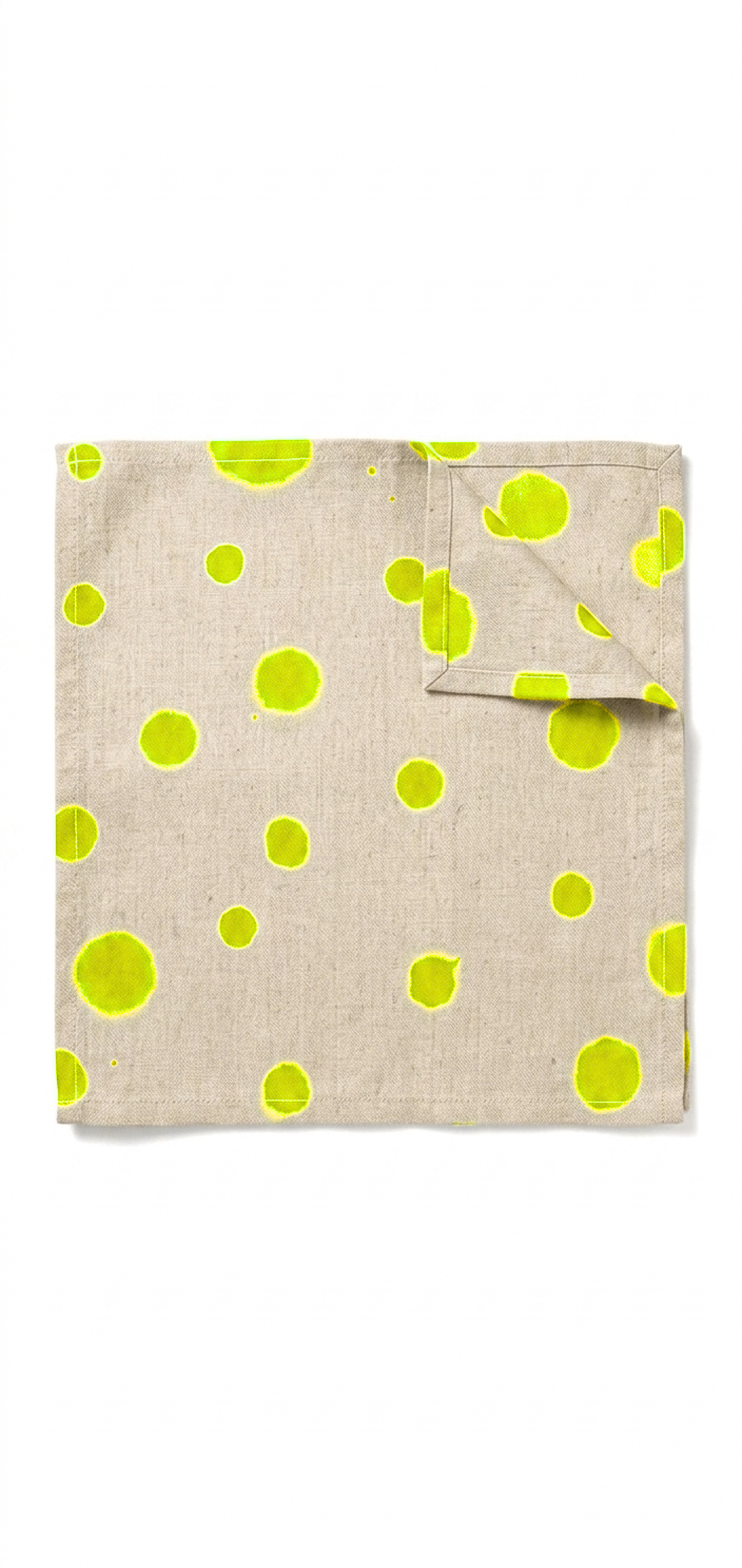 Hand-Painted Polka Dot Linen Napkins – Set of 2 (Artisan Table Linen)