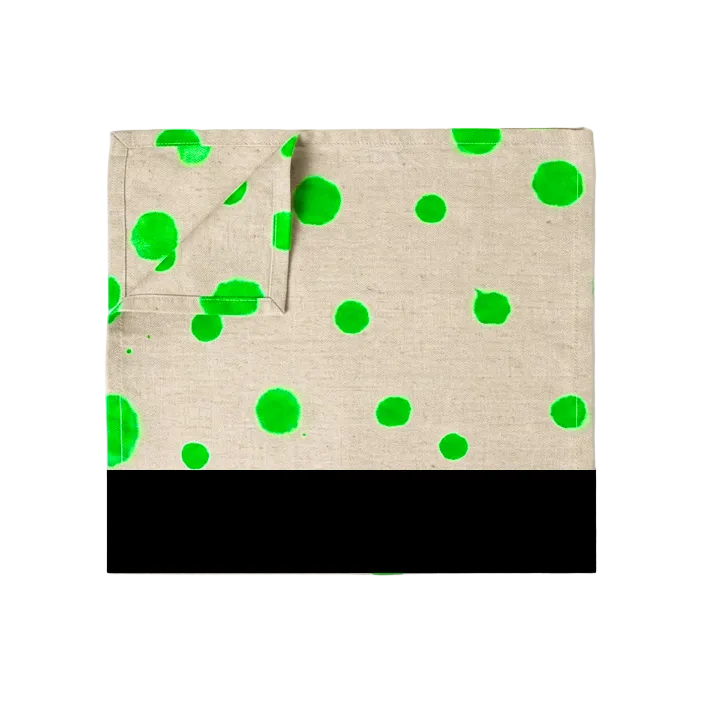 Hand-Painted Polka Dot Linen Table Placemat - Set of 2 (Artisan Table Linen)