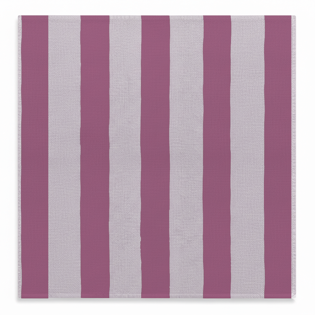 Hand-Painted Stripe Print Linen Table Placemat - Set of 2 (Artisan Table Linen)
