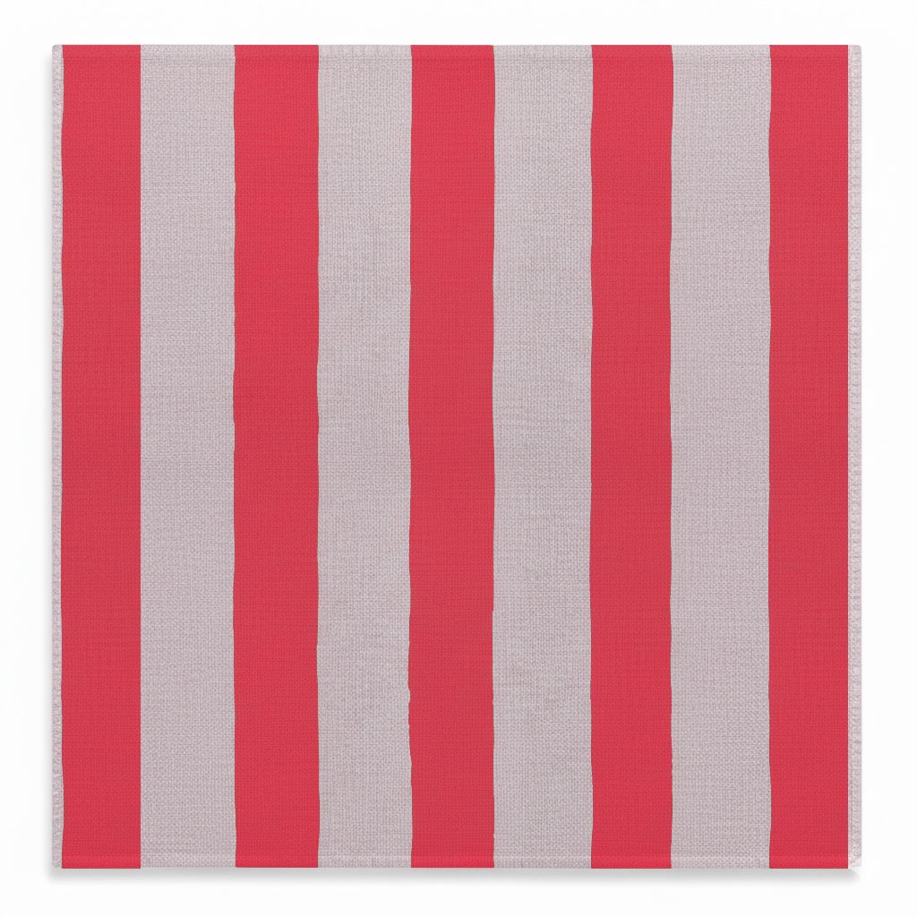 Hand-Painted Stripe Print Linen Table Placemat - Set of 2 (Artisan Table Linen)