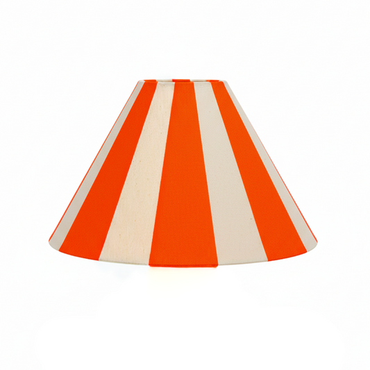 Hand-painted Upcycled Linen Sustainable Lampshade in Stripe print Small