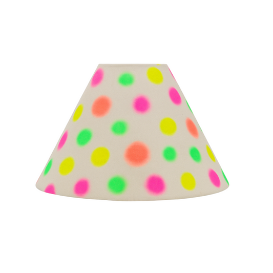Hand-painted Upcycled Linen Sustainable Lampshade in Polka Dot print large