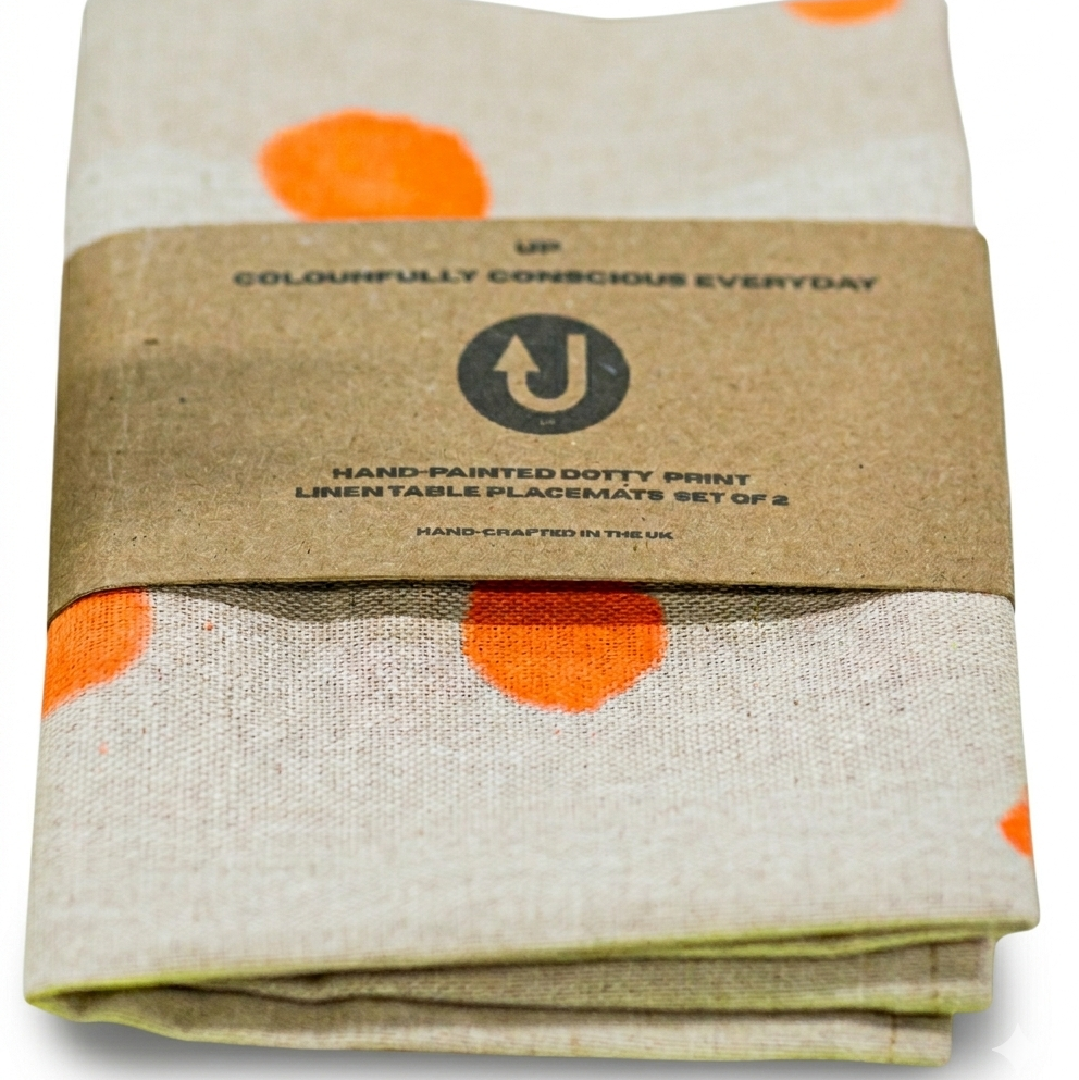 Hand-Painted Polka Dot Linen Napkins – Set of 2 (Artisan Table Linen)