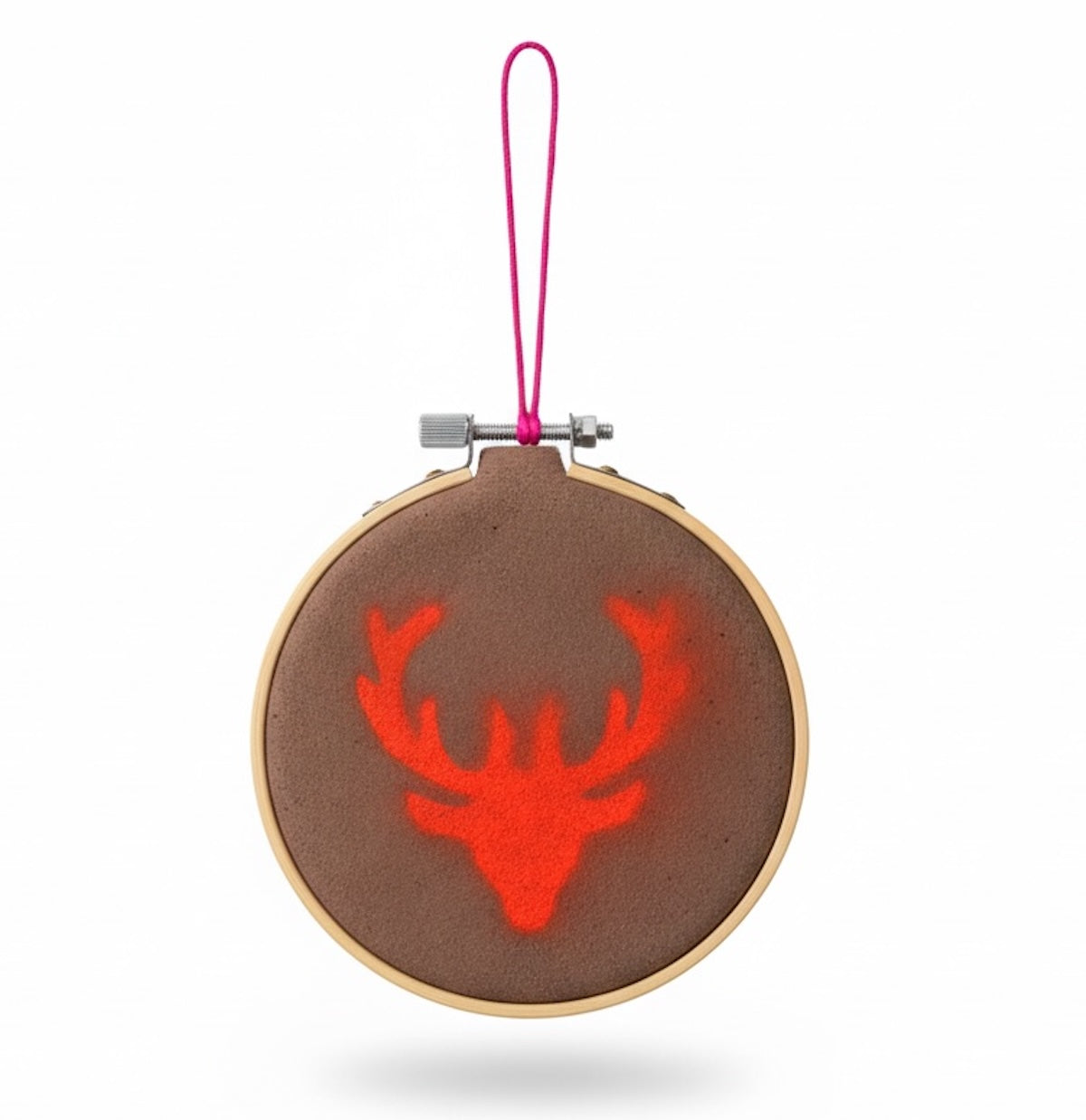 Upcycled Leather Christmas Tree Decoration Hoop