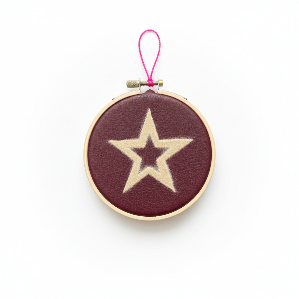 Upcycled Leather Christmas Tree Decoration Hoop