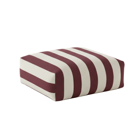 Hand-painted & Re-purposed Linen Floor Cushion Cube in Stripe print