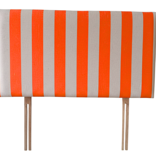 Hand-painted Upholstered Linen Headboard in Stripe print King size