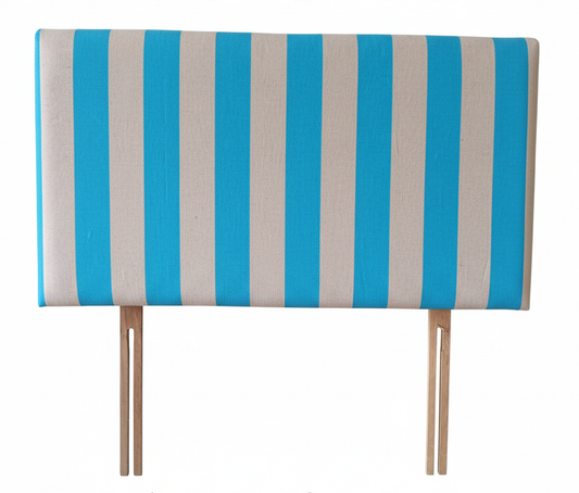 Hand-painted Upholstered Linen Headboard in Stripe print Double size