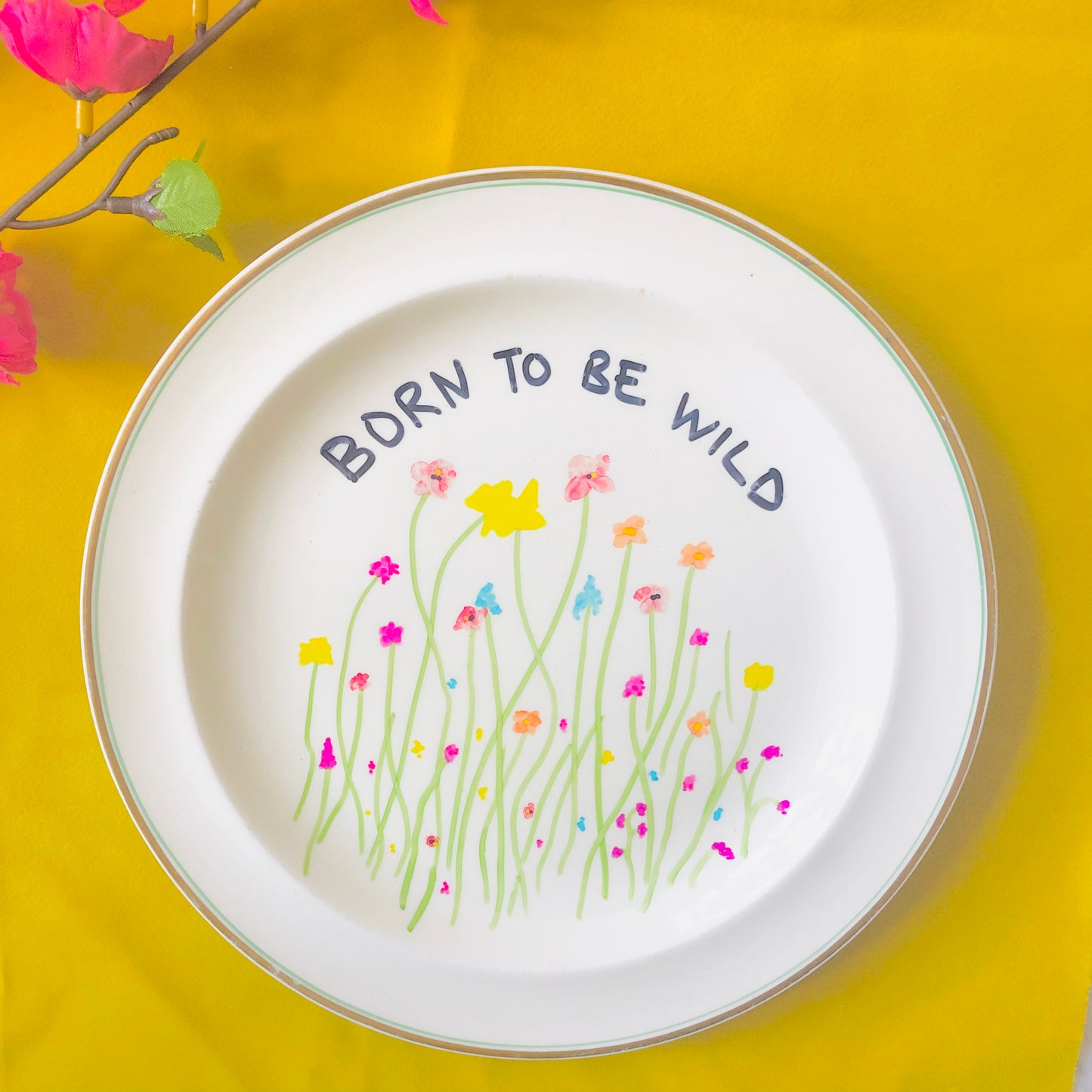 Upcycled “Born to be Wild” by Wedgwood Plates