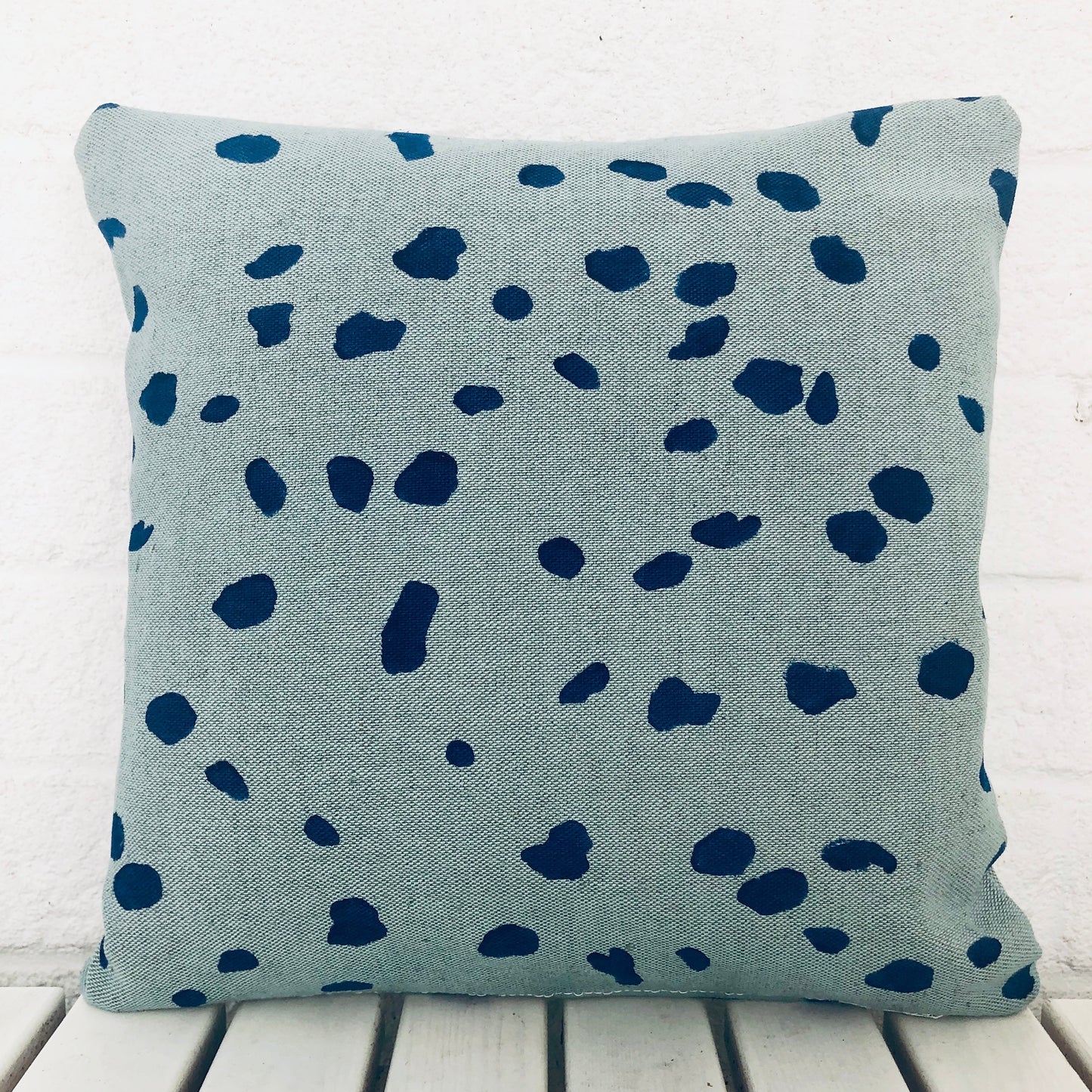 Sustainable Dalmatian print cushion