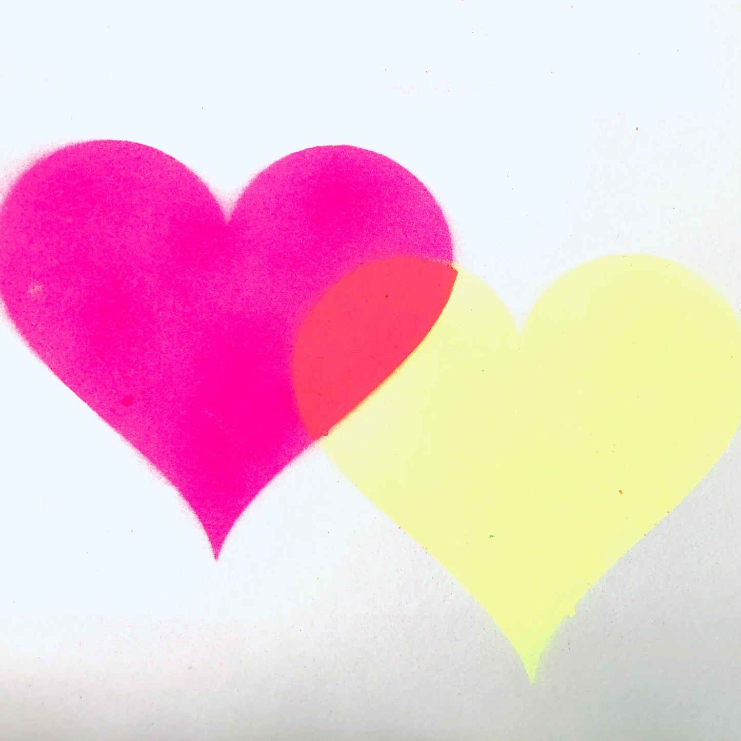 “Spray it with Love” Neon Heart Print