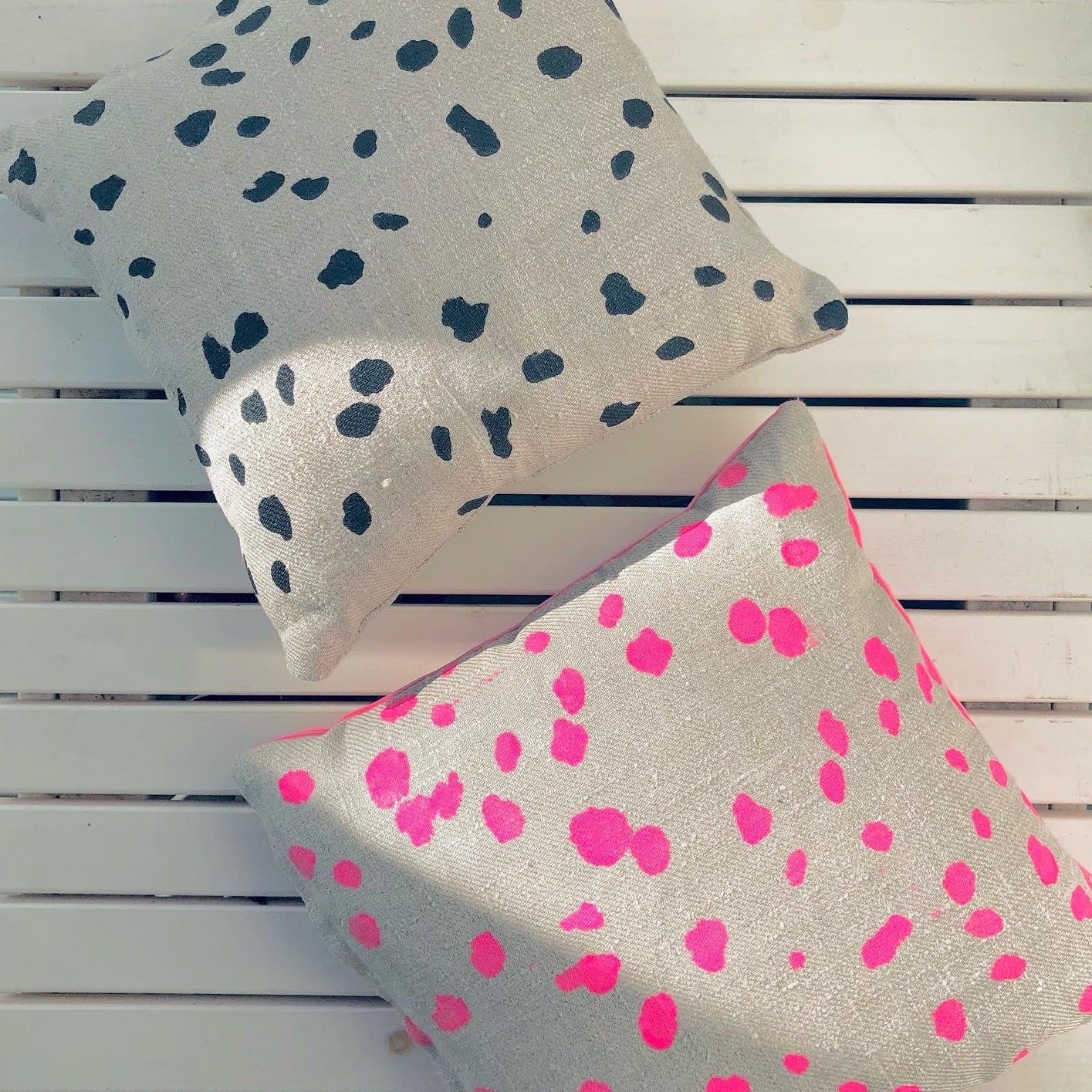 Sustainable Dalmatian print cushion