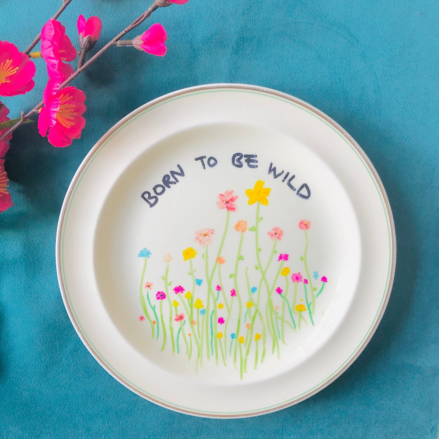 Upcycled “Born to be Wild” by Wedgwood Plates